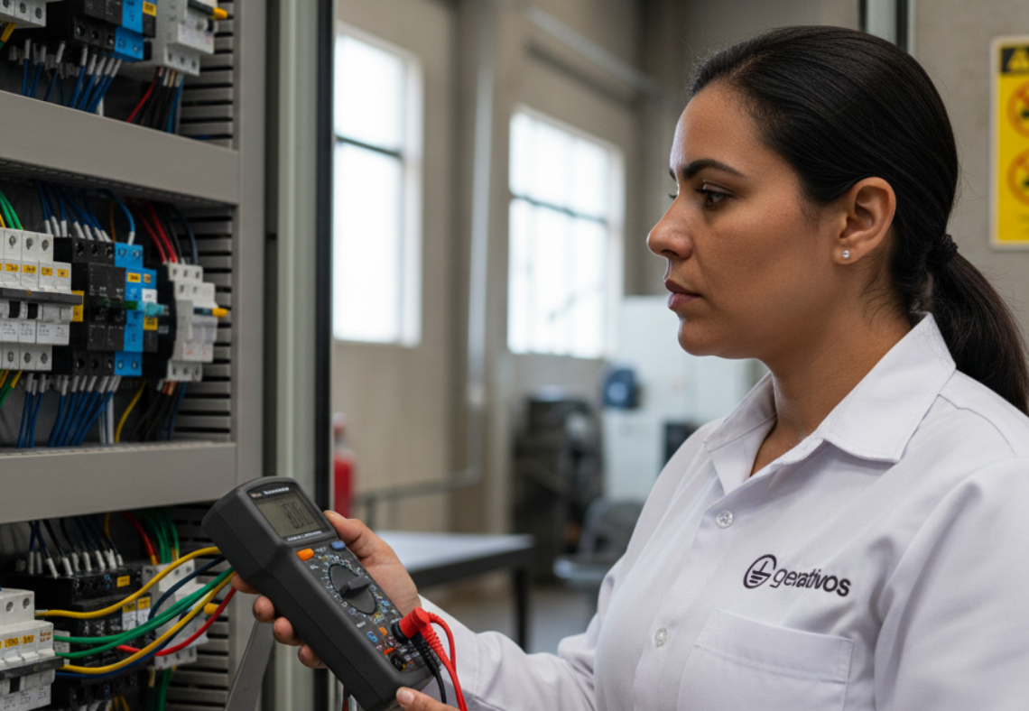 Execução e comissionamento elétrico com testes e validação