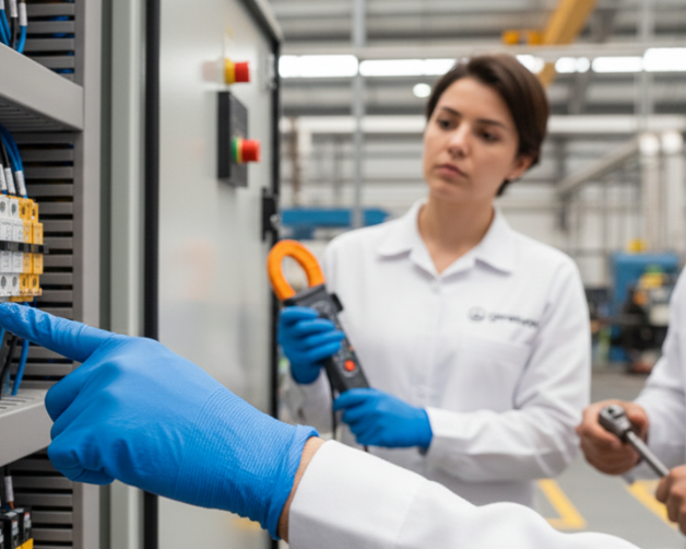 Execução elétrica organizada para operação contínua na indústria